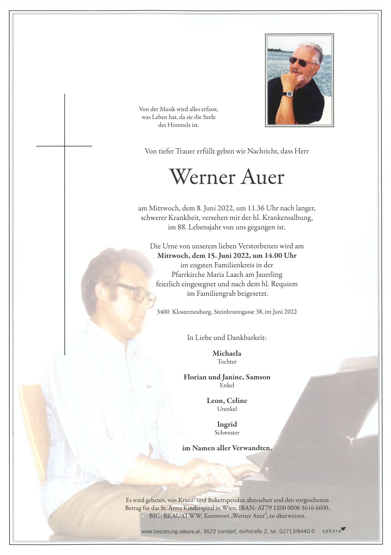 Auer Werner Bestattung Sekora